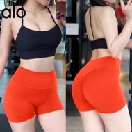 ALO YOGA ชุดกางเกงโยคะขายดีสำหรับผู้หญิง กางเกงฟิตเนสแบบพีช สำหรับวิ่ง กางเกงโยคะสามส่วนระดับสูง alo