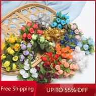12pc/bouquet Artificial Flowers DIY Bouquets Silk Flowers Fake Flowers for Home Decor Party Wedding Garden Decoration