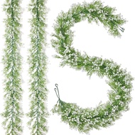 Serwalin 2Pcs 5.9 Ft Babys Breath Garland, 162 Branches White Artificial Baby Breath Flower Vines, F
