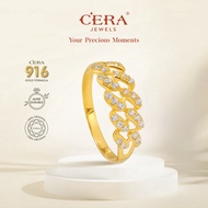 CERA 916 Gold Rings Zig Zag Ring S9167
