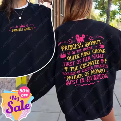 Princess Donut Merch Woman Shirt Dungeon Crawler Carl Sweatshirt Sci Fi Book Shirt Funny Donut and M