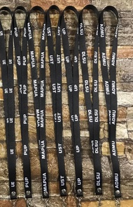 1/2 LACE UE, PUP, MAPUA, UST, UP, DLSU, ADMU ID LACE LANYARD/BLACK