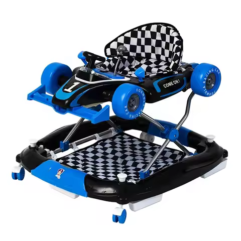 Multifunction Infant and Baby Walker 6/7-18 Months Old Anti-rollover Baby Can Sit on Racing Style Wa
