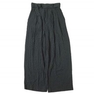 ADAM ET ROPE 2022AW 易穿人造絲雙褶褲 GAS22030 均碼黑色條紋寬褲 [二手] [ADAM ET ROPE]