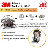 3M 6300 Half Facepiece Dual Cartridge Respirator, Size: L , 3M 6059 / 3M 6057 / 3M 6051 / 3M 6054