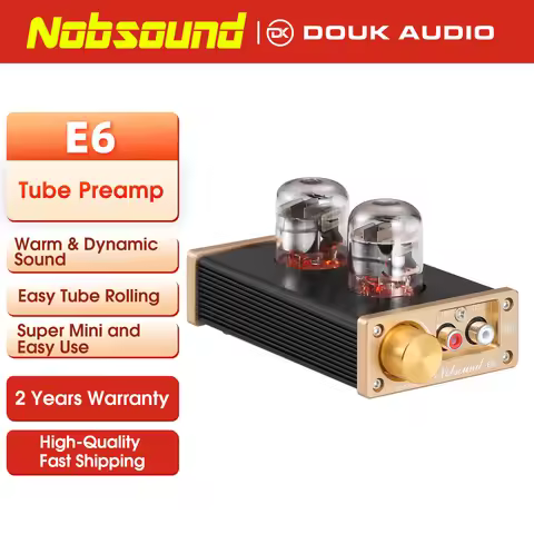 Nobsound E6 Mini Valve Tube Preamp 12J1S Tube Home Desk HiFi Stereo Audio Class A Pre-amplifier