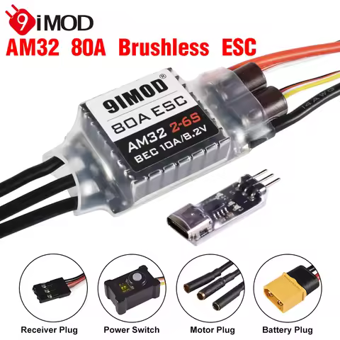 9IMOD RC Brushless Combo AM32 80A ESC 3542 1850KV/2250KV Brushless Motor Gearbox for Axial SCX10 RC 