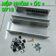 Linh kiện làm máy cơ 2 vế c chung 20 - 22D718. Combo Hộp nhôm giải nhiệt dày 2 li + 20 con D718 + ốc