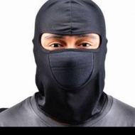Masker Full Face Spandex Motor Helm Balaclava Ninja Polos Mack-HITAM