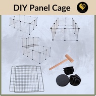 Sangkar kucing besar DIY Panel Pet Cage Fence Dogs Rabbits Cats Iron Metal Grids Storage Rack Sangka