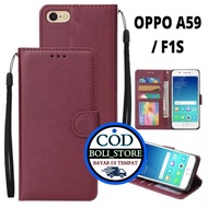 CASING CASE KULIT FOR OPPO F1S \ OPPO A59 - CASING DOMPET- COVER