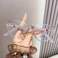Women's leisure new anti-blue light no degree fashion leisure no makeup thin myopia glasses shell hi