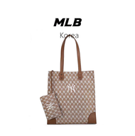 HOT★[MLB KOREA] MLB Vertical Tote Bag Full Label NY Embroidered Denim Letter Large Capacity Shopping Bag for Women Messenger bag