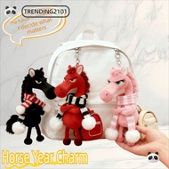 TRENDING Plush Pony Keychain, Plush Cartoon Horse Plush Doll, 2026 Horse Mascot Horse Year Mascot Do