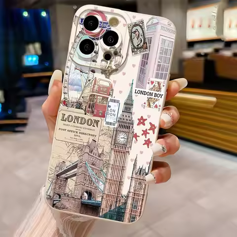 London Noria Design Phone Case For iPhone 16 15 14 Pro Max 13 12 11 XS X XR 7 8 Plus SE 2022 16e 13 