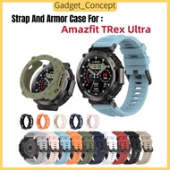 Strap For Amazfit Trex Ultra , Smart watch Strap silicone soft casing cover Amazfit T Rex Ultra strap And Cover