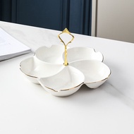 Nordic Luxury Fruit Platter Partitioned Plate KTV Snack Plate Home Use Afternoon Tea Snack Point Pla