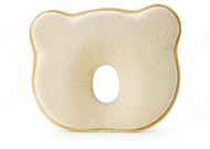 全城熱賣 - 嬰兒枕0-1歲防偏頭小熊定型枕頭新生兒糾正扁頭寶寶枕頭(黃色25X20.5X3.5/0.5CM )