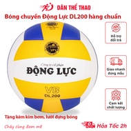Bóng chuyền Động Lực DL200 da PVC chuẩn liên đoàn VFF tặng kèm kim bơm bóng và lưới đựng bóng