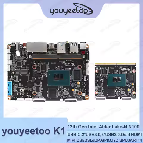 Youyeetoo K1 X86 Mini Motherboard 12th Gen Intel Alder Lake-N N100 Industrial Control Single Board C