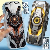 pencil cas pencil case pink korean style kotak pensil New Double-Layer Transparent Acrylic Mechanica