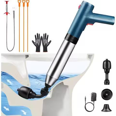Electric Toilet Plunger Clog Remover: High Pressure Air Drain Blaster Clog Remover - Drain Clog Remo