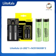 LiitoKala Lii-202 USB Smart Charger + Panasonic 2pcs NCR18650B 3.7v 3400mah 18650 Lithium Rechargeable Battery