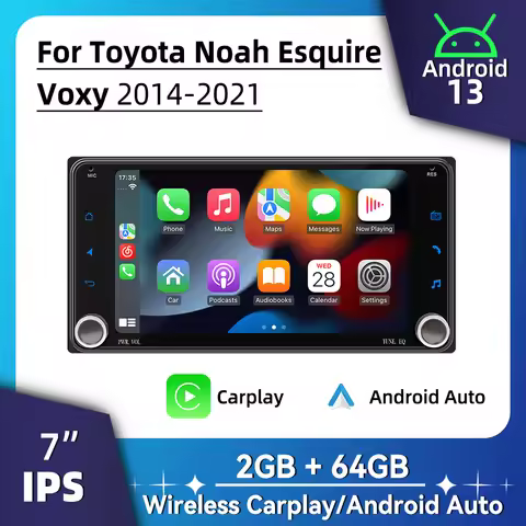 7" Android 2 Din Car Radio for Toyota Noah Esquire Voxy 2014-2021 Wireless Carplay, Android Auto Mul
