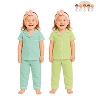 Czy & Co. Mi.woo Ribbed Sleepwear Set for Baby & Kids 1–10yrs | Button Down Terno Pajama