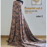 kain ecoprint silk brown// armany silk brown// ecoprint - color 2