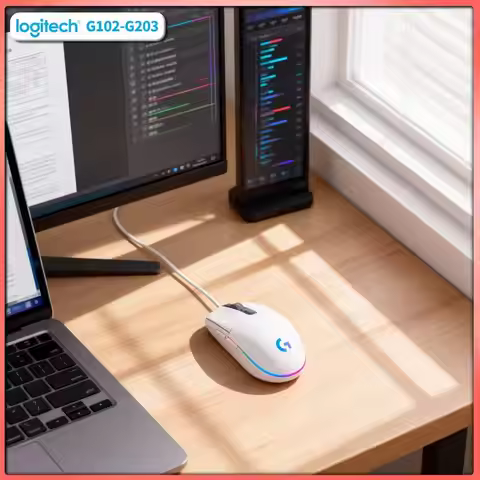 Logitech G102 Gaming Mouse, 8x Faster Response, Custom RGB Lighting, 6 Keys, Compatible with Mac/Win