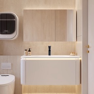 Corian Solid Wood Bathroom Cabinet Basin Set Cosmetic Storage Mirror Box / Rectangular Mirror Ceramic Kabinet Sink可丽耐浴室柜