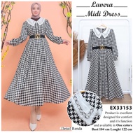 Extu original laviera midi dress (limited edition) free belt