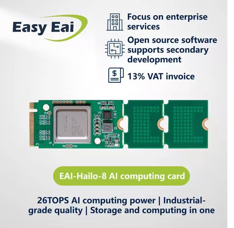 EASY EAI Hailo-8 M.2 AI Acceleration Module AI module 26TOPS Industrial grade PCIE Expansion Computi