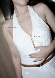 Apisara KATE Crochet Knit Top. (พร้อมส่ง)