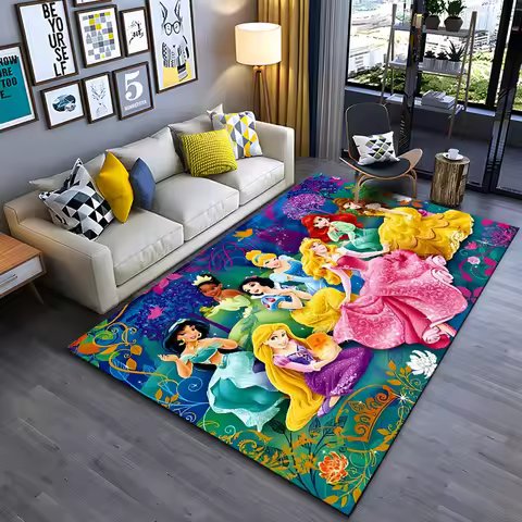 Beautiful Snow Princess Cartoon Carpets Bedroom Sofa Play Mats Rug Bedroom Decor Carpet Livingroom R
