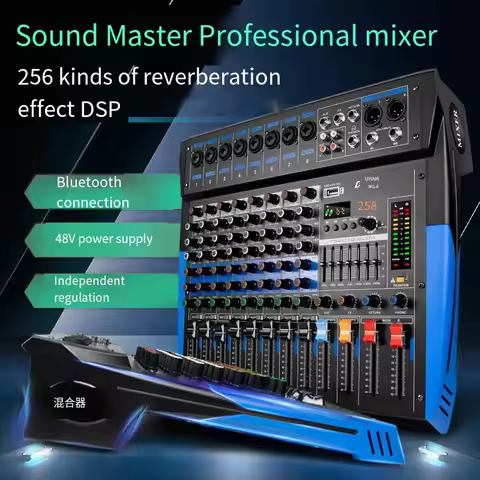 8/12/16 Channel Sound Audio Mixer with Power Amplifier Professional USB Integrated Sound Box Equaliz