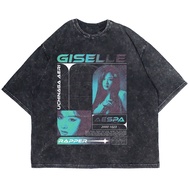 AESPA GISELLE RAPPER WASHING VINTAGE TEE (OVERSIZE WASHED T-SHIRT)