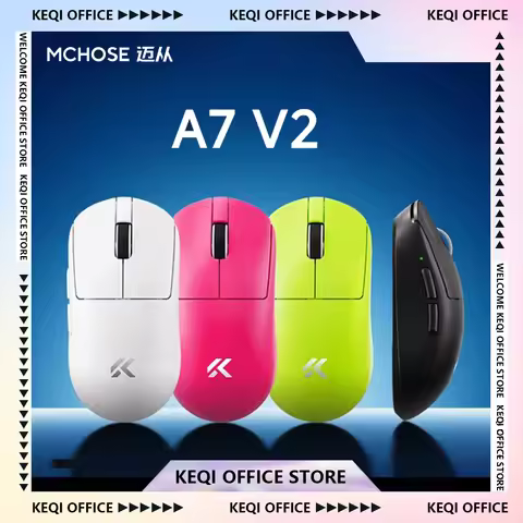 NEW MCHOSE A7 V2 E-sports mouse wireless Bluetooth tri-mode Ergonomics lightweight 8K gaming mice Cu