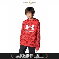 (日本平行進口)UNDER ARMOUR-Under Armour（儿童）装甲羊毛打印大徽标连帽衫1388280 713套头衫