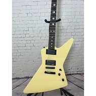 Chinese Electric guitar finger inlays explorer  cream yellow mahogany body