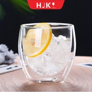 HJKL Healthy 80~650ml Drinkware Tea Whiskey Double Wall Heat Resistant Espresso Coffee Cup Glass Mug Beer Mug Glass Cup