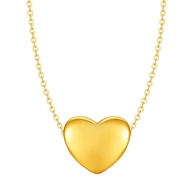 999足金小爱心+S925银镀金项链 999 Pure Gold Heart Pendant with Gold-Plated S925 Silver Chain