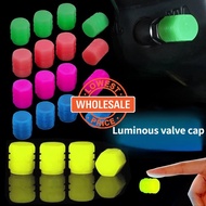 [ Wholesale Prices ] 4 Pcs Car Wheel Hub Glowing Dust-proof Decoration Glowing Valve Cover 3 Colors Universal Luminous Tire Valve Cap for Motorcycle Bike