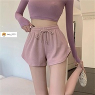 Taiwan Shipping Oke Okay Ladies Shorts Waffle Summer High Waist Plus Size Fitness Sports Pants Loose