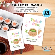 24pcs Thank you card - Matcha (Sushi)
