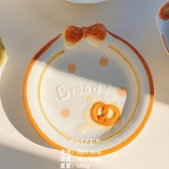 Toast Series Cute Vintage Ceramic Plate Bowl 18x7cm 21.5x3.1cm 25x15.5x4cm aesthetic Plate/ Props Ph