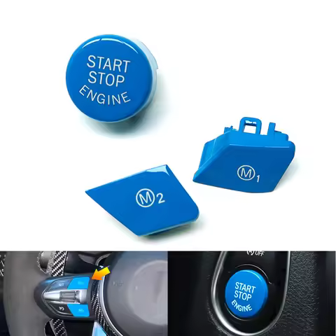Blue Translucent Sport Car Steering Wheel M1 M2 Replace Switch Button For BMW M3 M4 M5 M6 X5M X6M F8