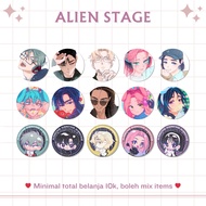 GLITTERY PIN ALIEN STAGE ALNST | ALIENSTAGE | BUTTON PIN | GLITTER DOFF LAMINATED BADGE