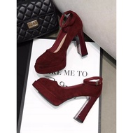 Mary Thick Waterproof 2026 High Heels Hundred-Fleece Women's Buckle Platform Shoes One-Line 11cm Zhe